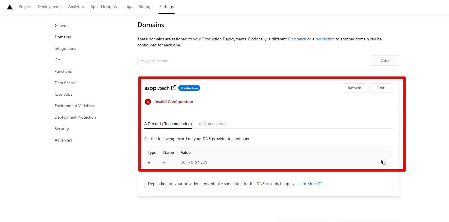 Vercel 管理画面 4