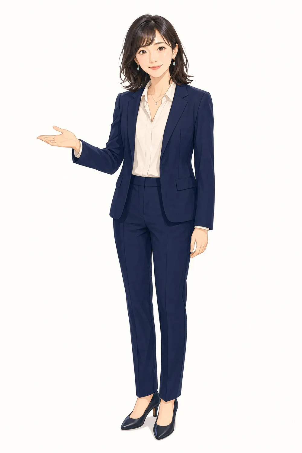 高峰明里が手順を順に説明するイメージ