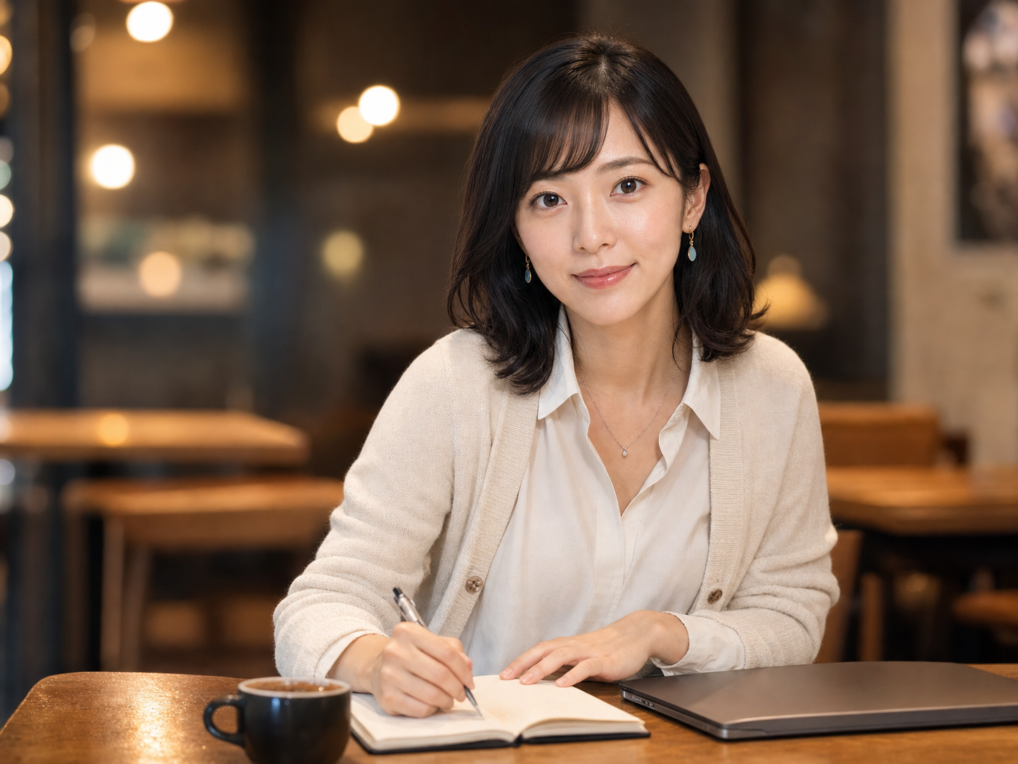 ノートを書く高峰明里のコンセプトイメージ