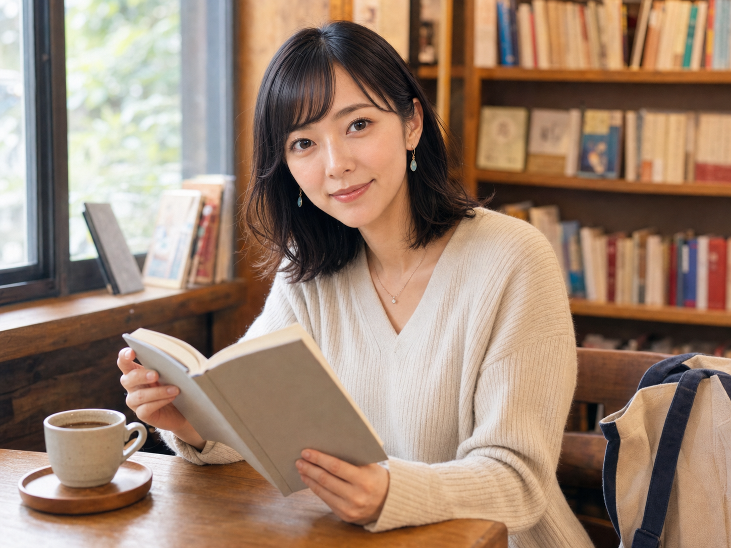 本を読む高峰明里のコンセプトイメージ